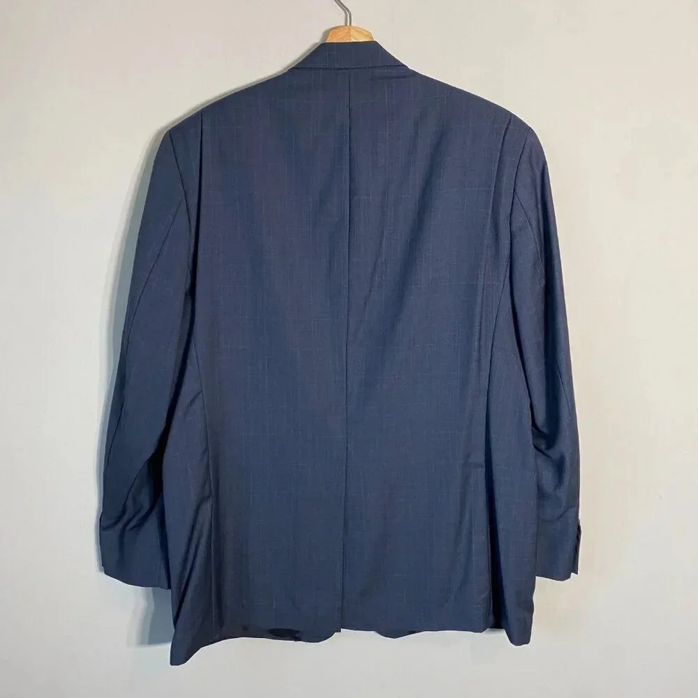 Lauren Ralph Lauren Wool Plaid Sport Coat Men's 42R Dinner Jacket Blazer Navy
